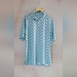 Peter Millar Summer Crown Journey at Pechanga Fish Golf Polo sz Large